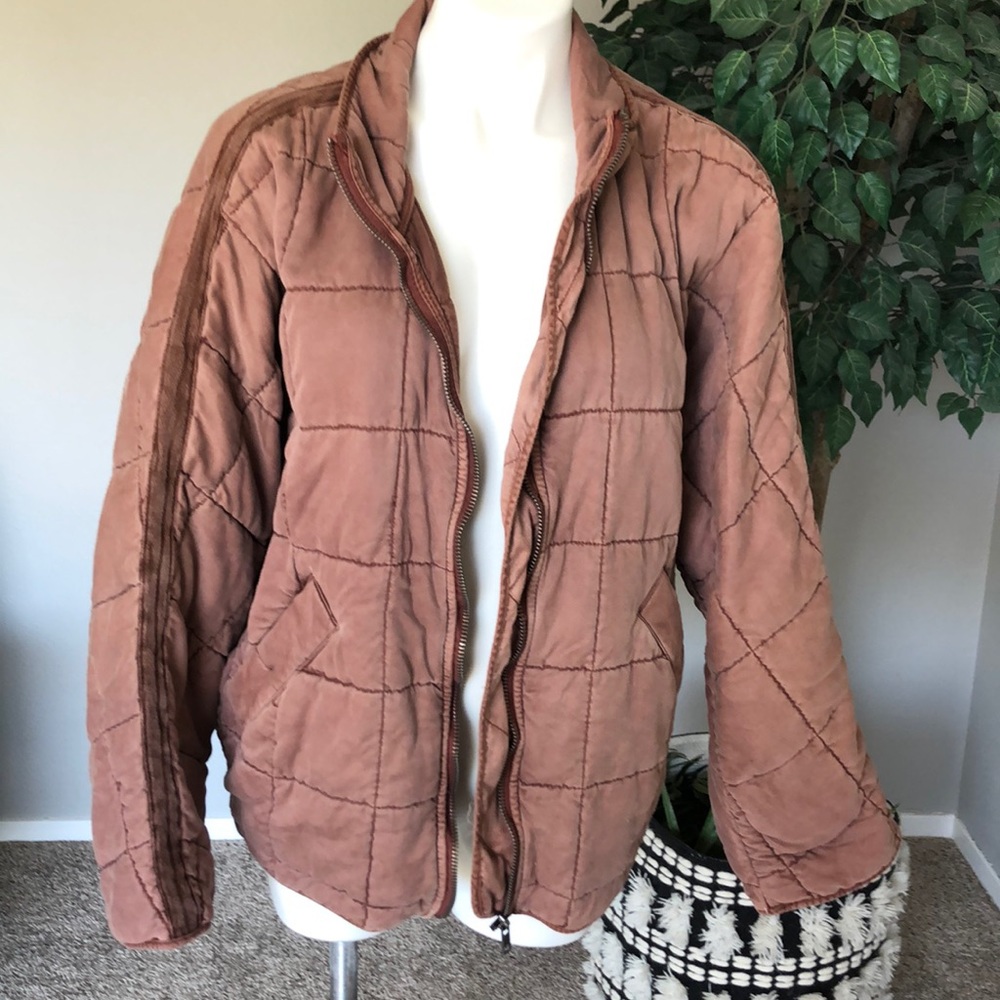 Free People Quilted Brown Jacket